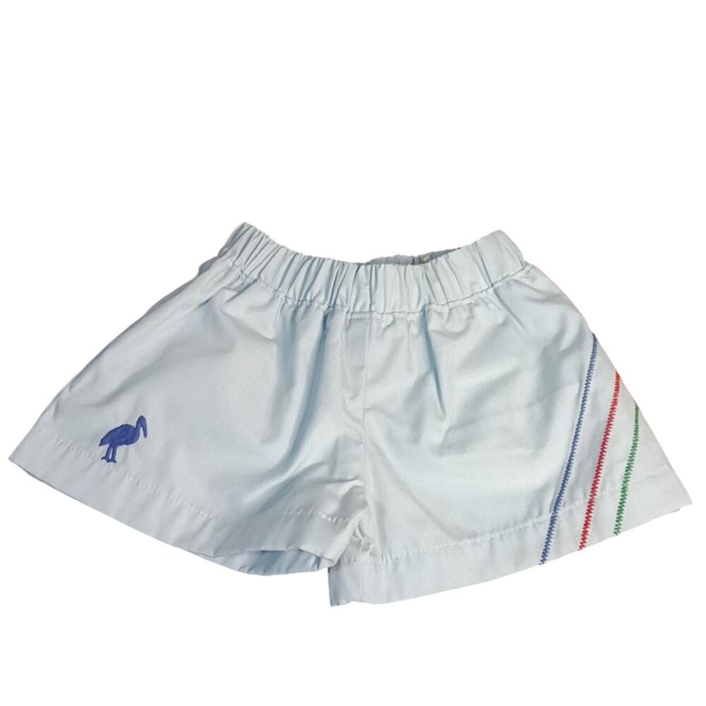 The Beaufort‎ Bonnet Company blue pencil school embroidered shorts SIZE 0-6M